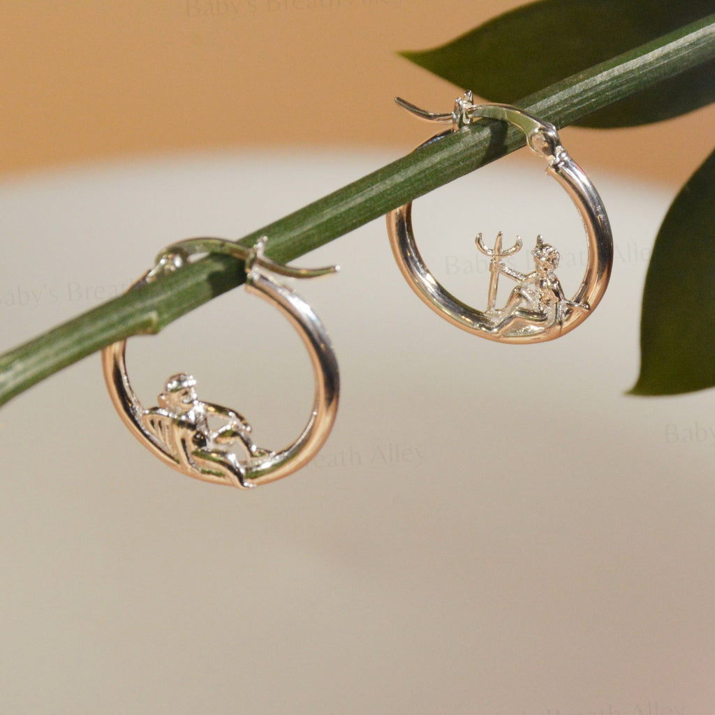 Angel and Devil Mismatched Hoop Earrings - Baby's Breath Alley