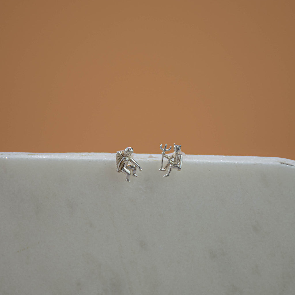 Angel and Devil Mismatched Stud Earrings - Baby's Breath Alley