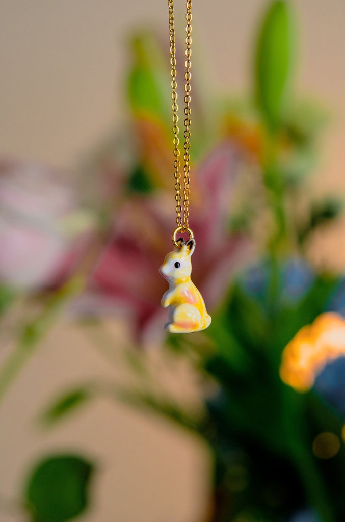 Enamel Bunny Pendant - Baby's Breath Alley