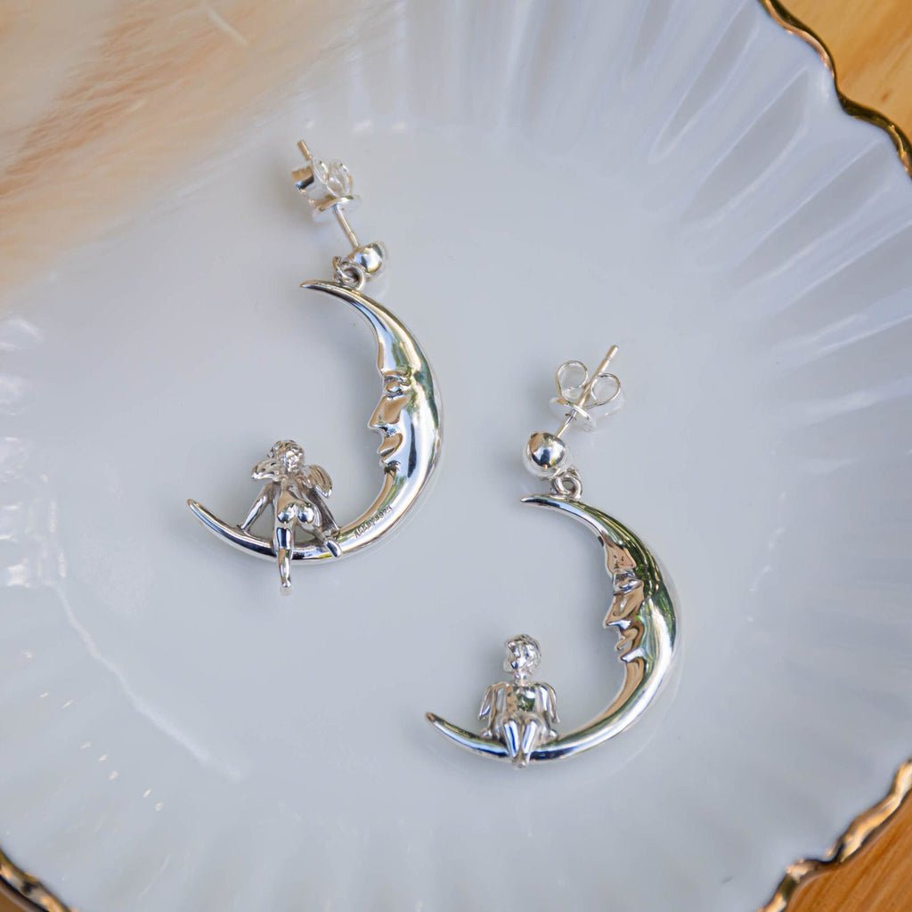 Gold Crescent Moon Earrings - Baby's Breath Alley