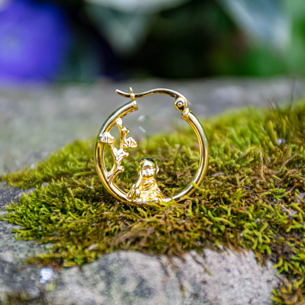 Zen Buddhas Mismatched Hoop Earring - Baby's Breath Alley