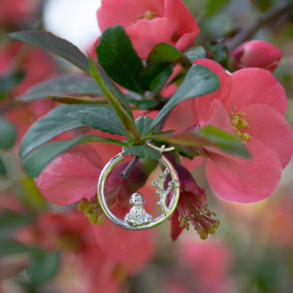 Zen Buddhas Mismatched Hoop Earring - Baby's Breath Alley